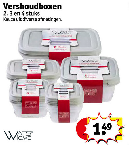 Vershoudboxen 2,3 en 4 stuks