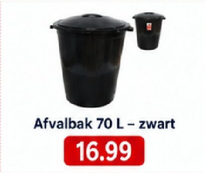 Afvalbak 70 L- zwart