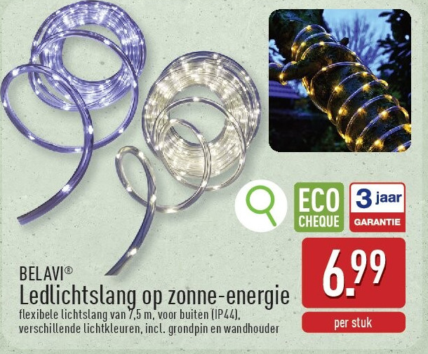 Ledlichtslang op zonne-energie