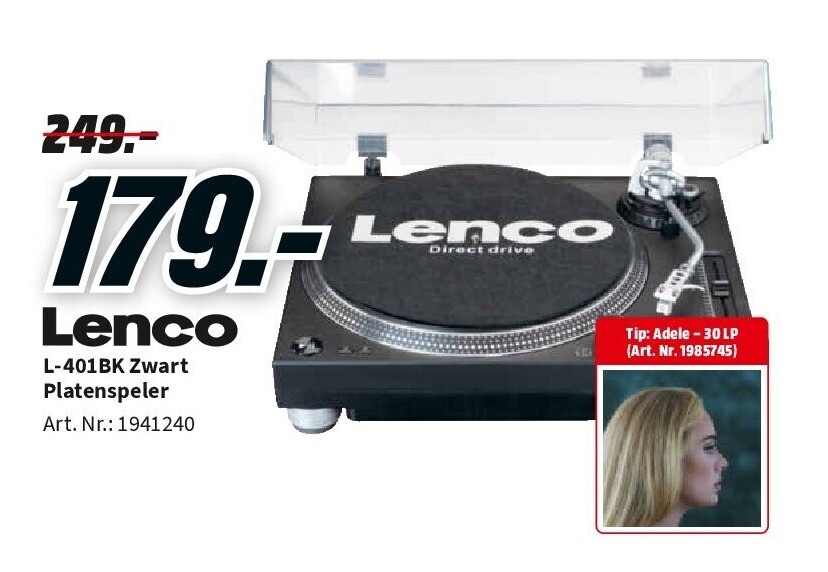 L-401BK Zwart Platenspeler