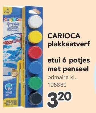 CARIOCA plakkaatverf etui 6 potjes met penseel
