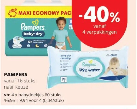 PAMPERS babydoekjes 60 stuks