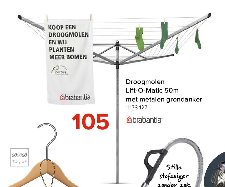 Droogmolen Lift-O-Matic 50m met metalen grondanker