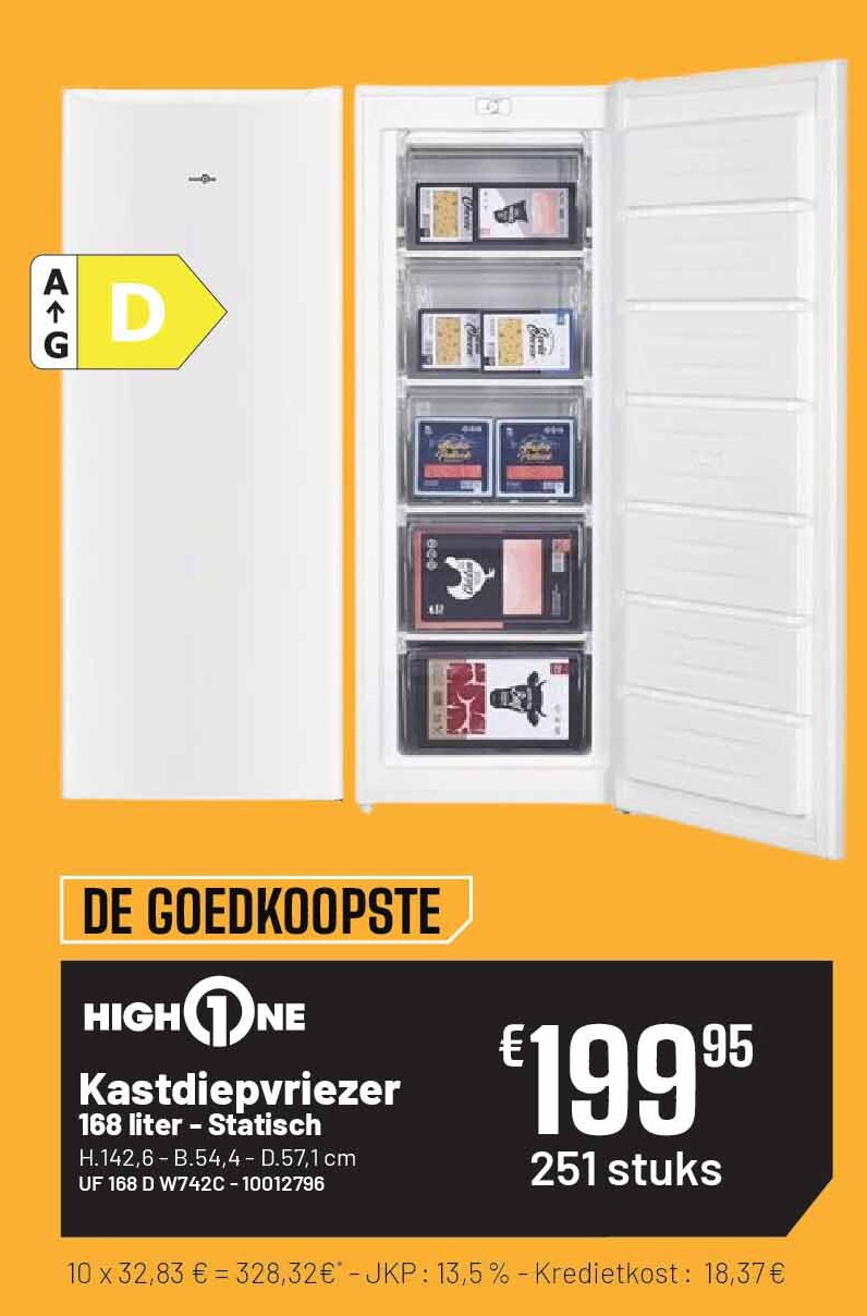 Kastdiepvriezer 168 liter - Statisch