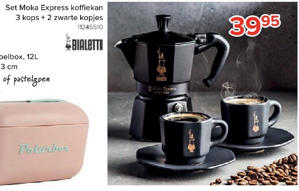 Set Moka Express ko¬ ekan 3 kops + 2 zwarte kopjes 11245510