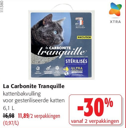 La Carbonite Tranquille kattenbakvulling voor gesteriliseerde katten 6,1 L