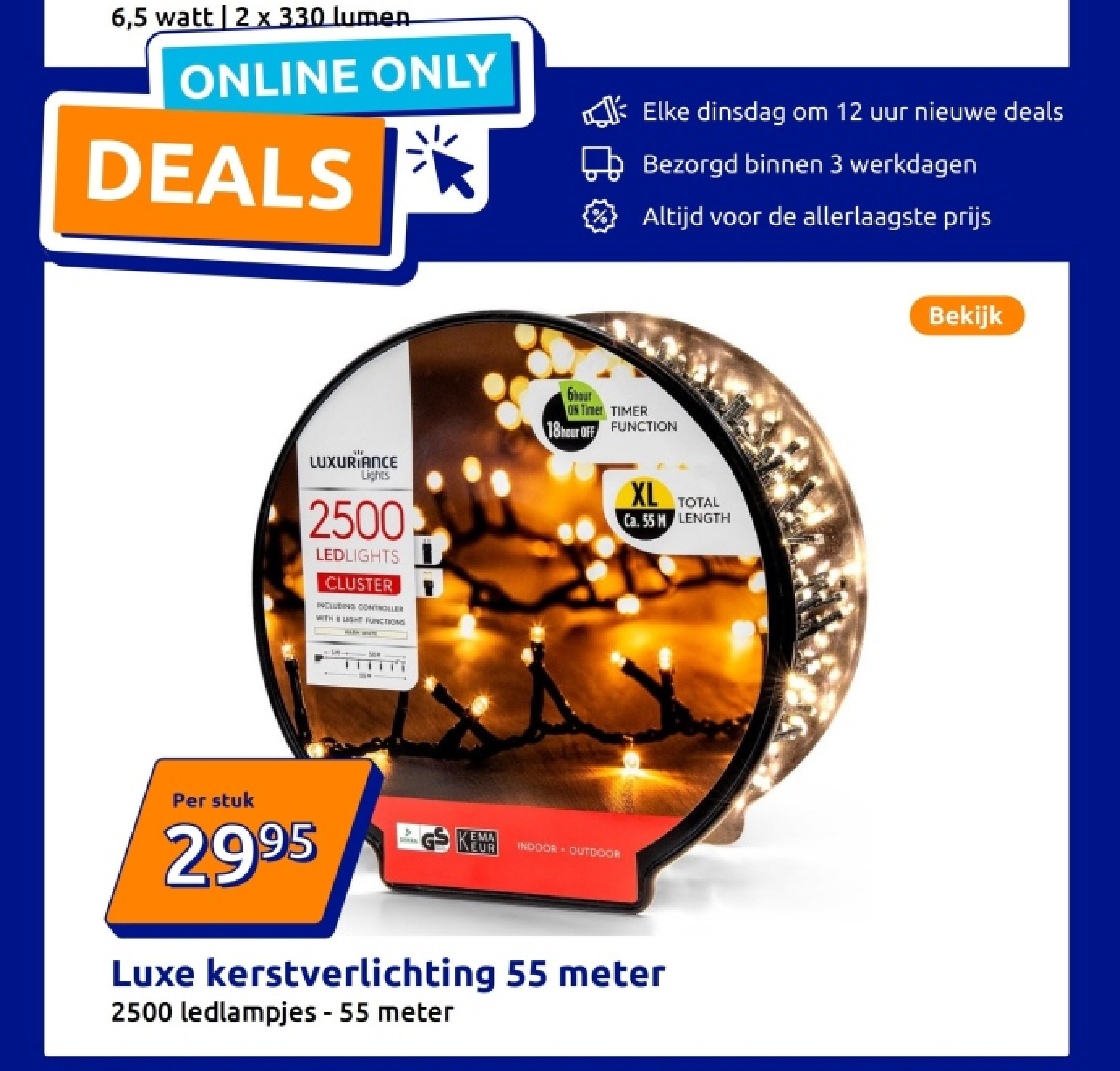 Luxe kerstverlichting 55 meter