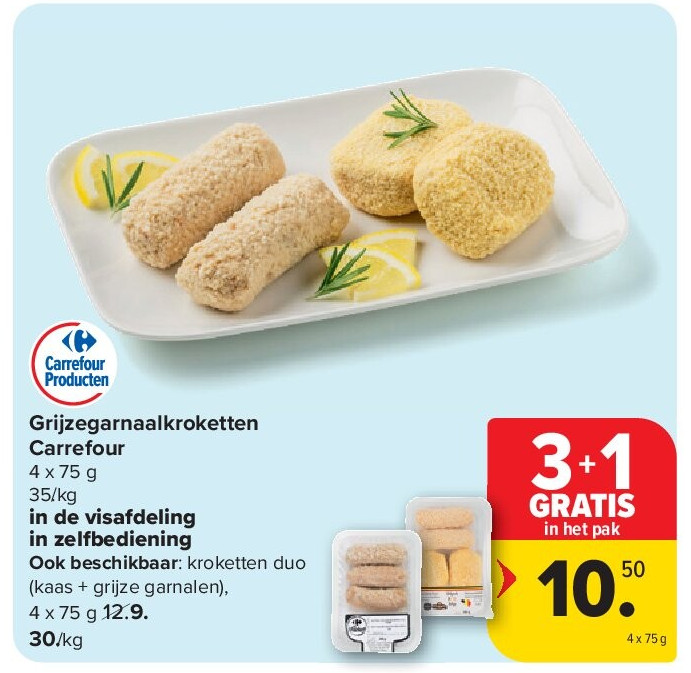 Grijzegarnaalkroketten Carrefour