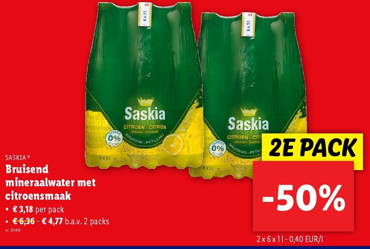 Bruisend mineraalwater met citroensmaak