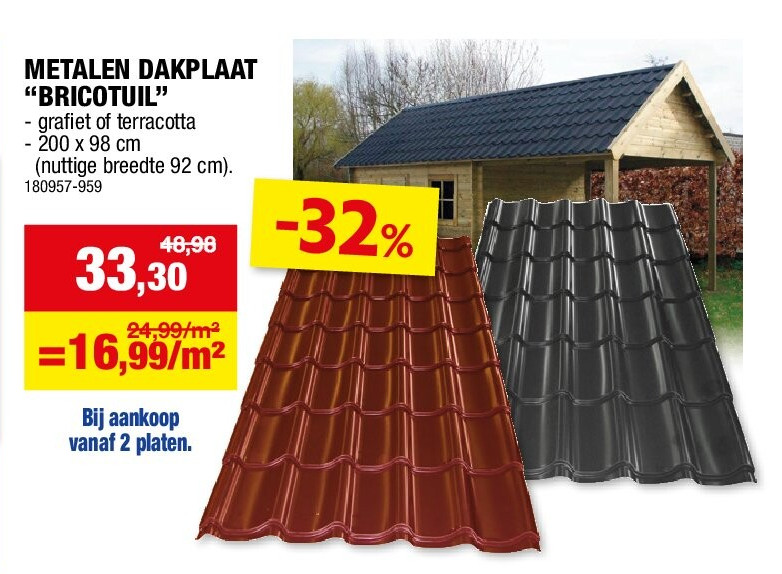 METALEN DAKPLAAT “BRICOTUIL”