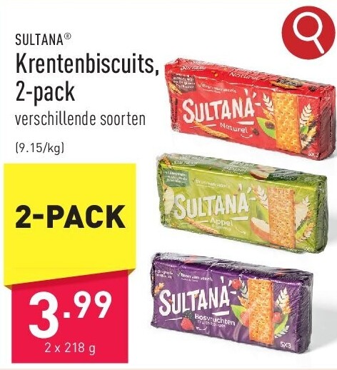 Krentenbiscuits, 2-pack