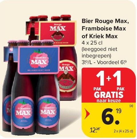 Bier Rouge Max, Framboise Max of Kriek Max