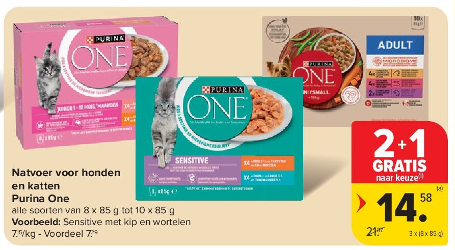 Natvoer voor honden en katten Purina One