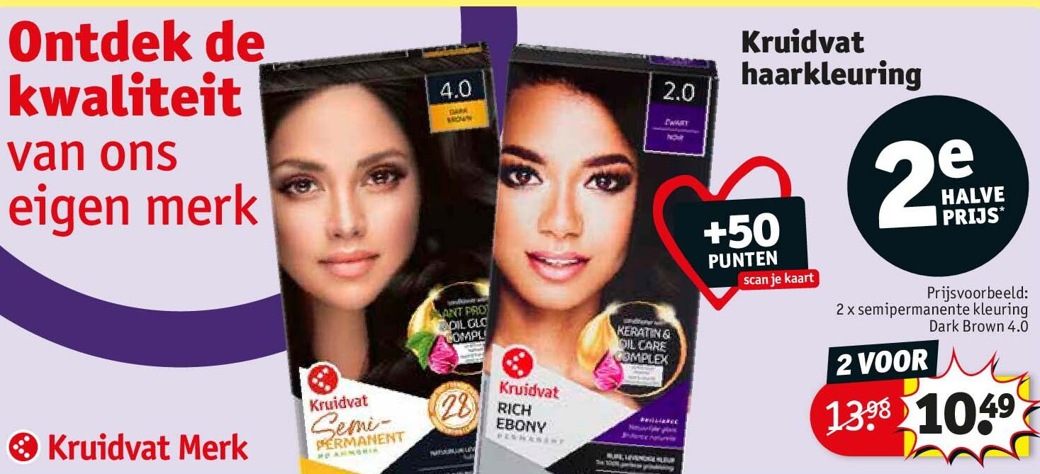 2 x semipermanente kleuring Dark Brown 4.0