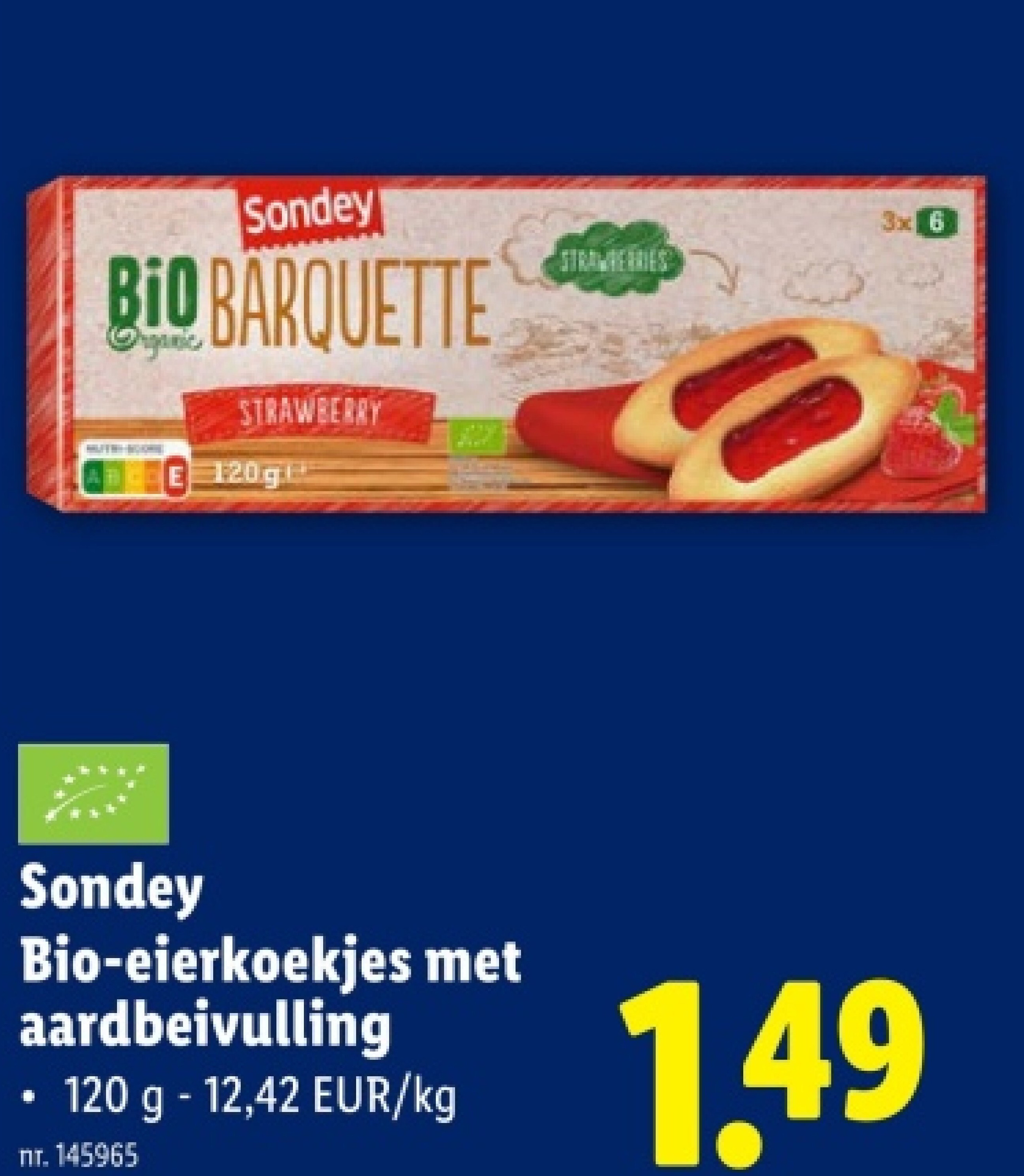Bio-eierkoekjes met aardbeivulling