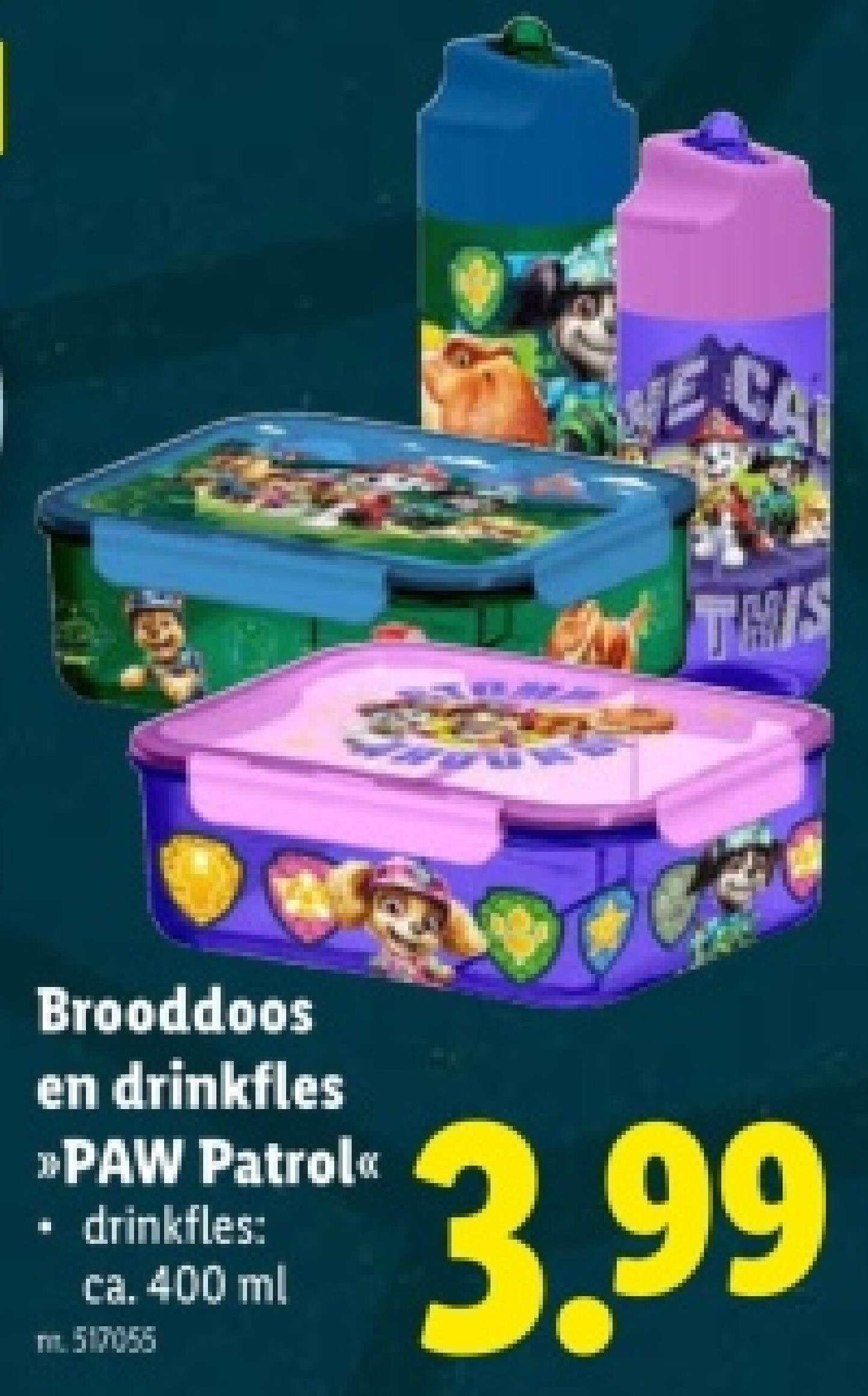 Brooddoos en drinkfles >>PAW Patrol<