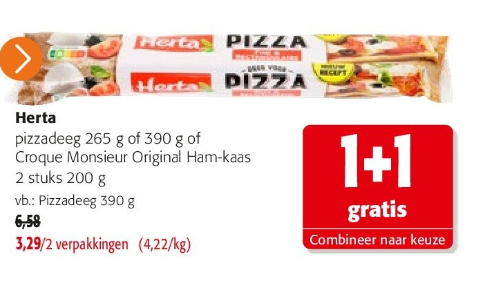 Herta pizzadeeg 265 g