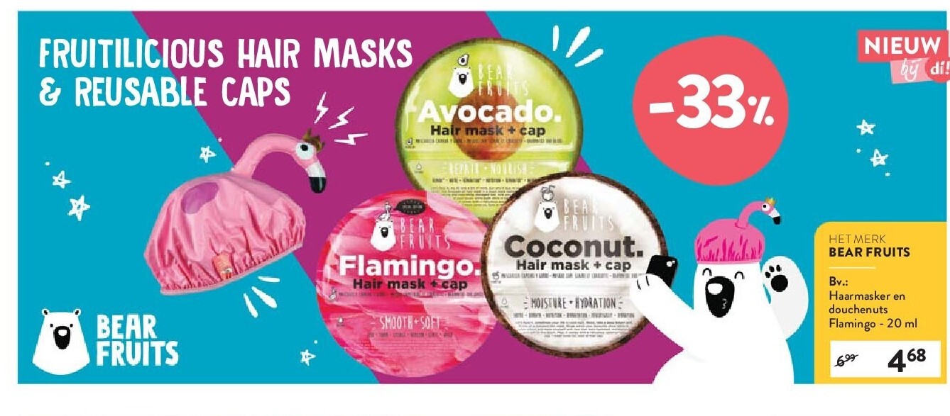 Haarmasker en douchenuts Flamingo - 20 ml