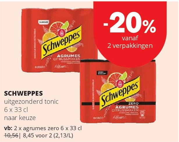 SCHWEPPES agrumes zero 6 x 33 cl