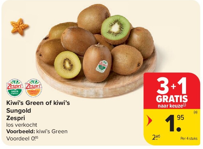 Kiwi’s Green of kiwi’s Sungold Zespri