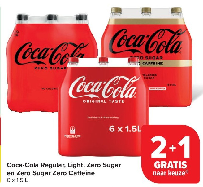 Coca-Cola Regular, Light, Zero Sugar en Zero Sugar Zero Ca eine