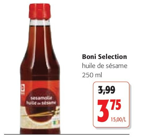 Boni Selection huile de sésame 250 ml