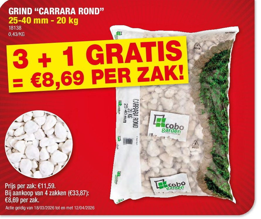 GRIND “CARRARA ROND” 25-40 mm - 20 kg