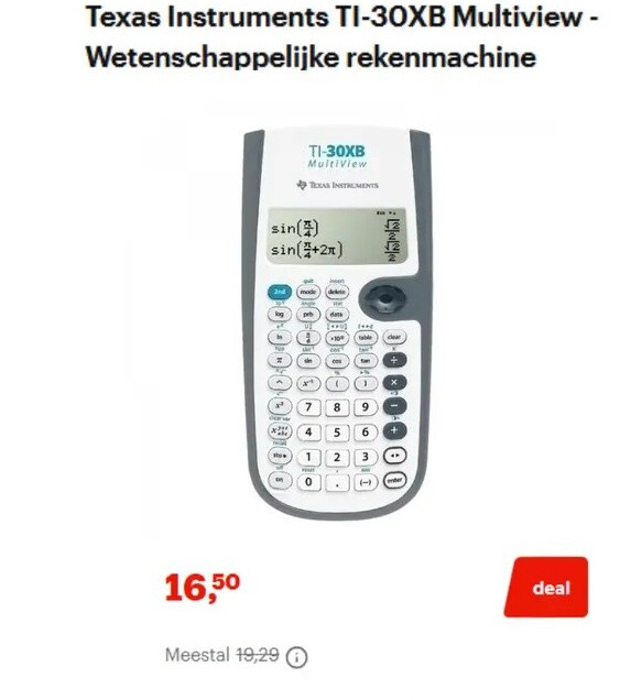 Texas Instruments TI-30XB Multiview - Wetenschappelijke rekenmachine