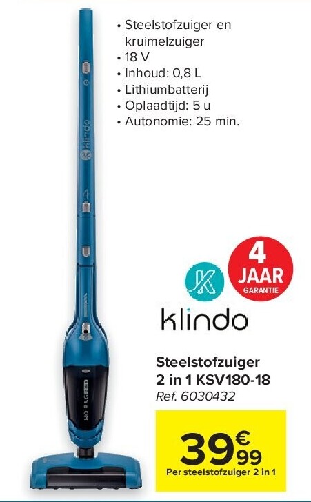 Steelstofzuiger 2 in 1 KSV180-18