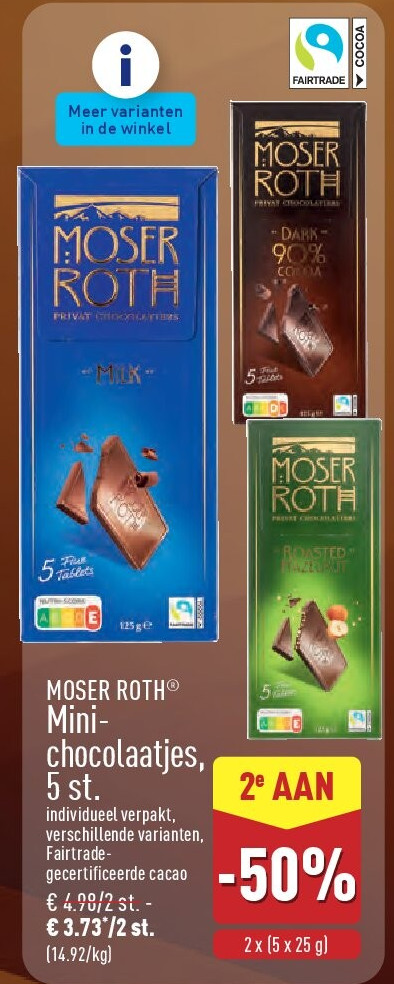 Mini chocolaatjes, 5 st.