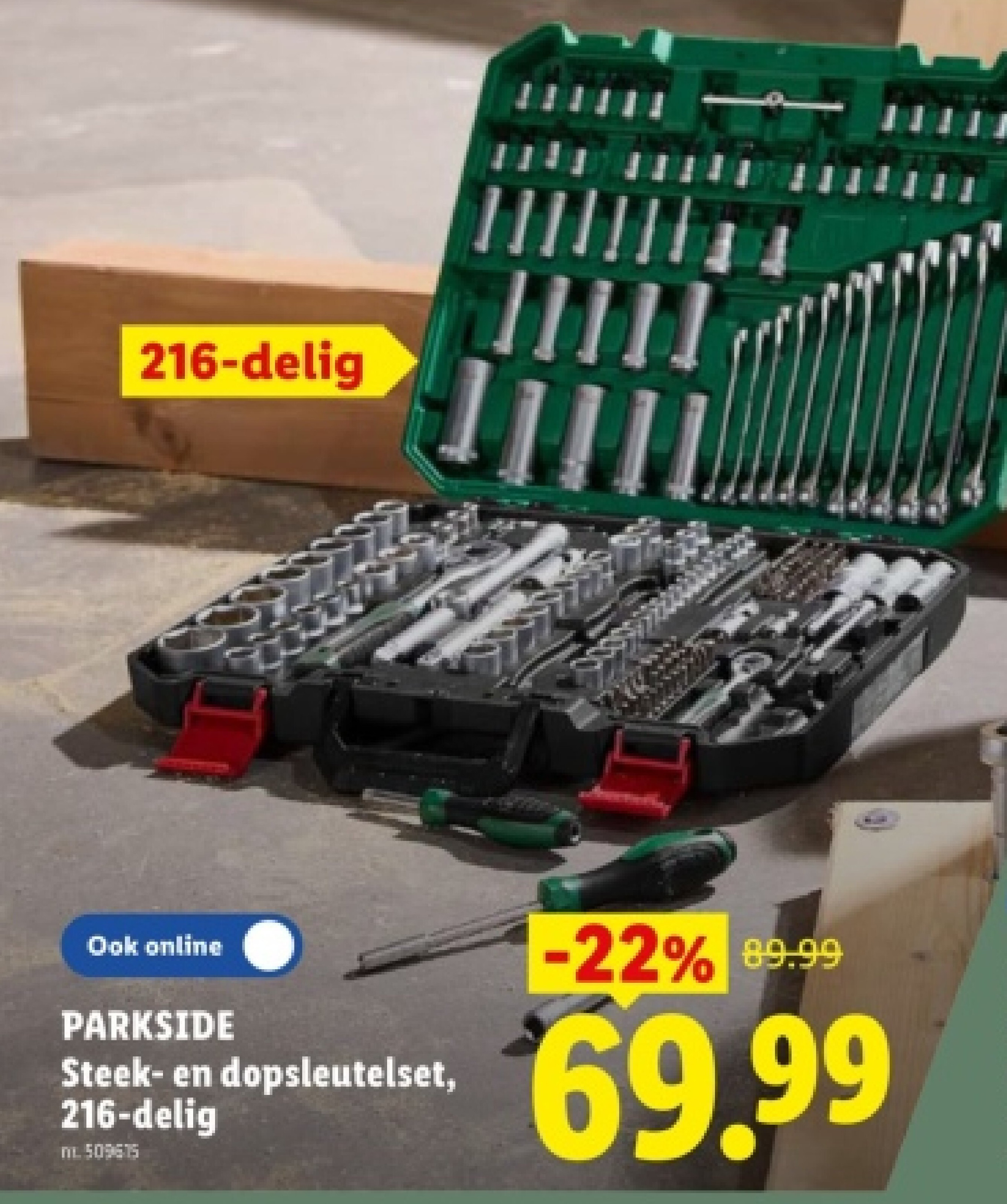 Steek- en dopsleutelset, 216-delig