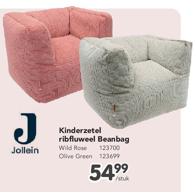 Kinderzetel ribfluweel Beanbag Wild Rose 123700 Olive Green 123699