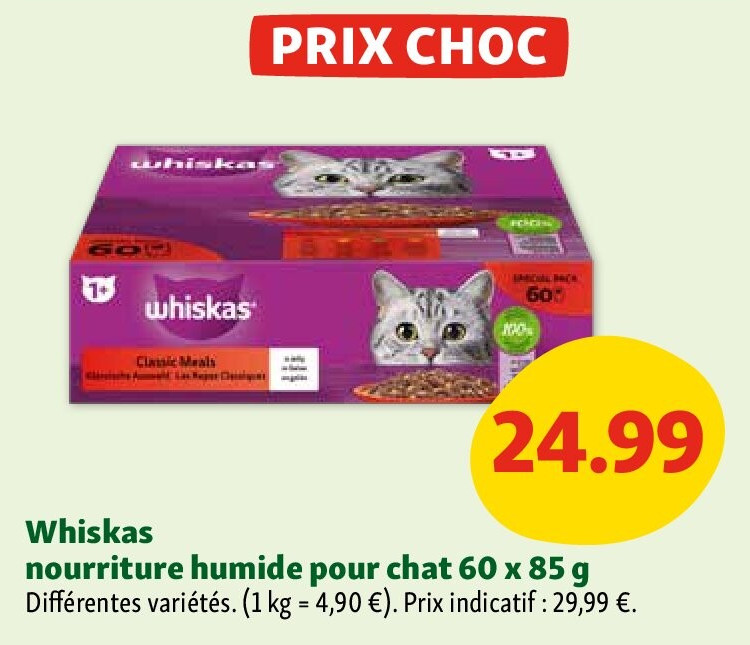 Whiskas nourriture humide pour chat 60 x 85 g