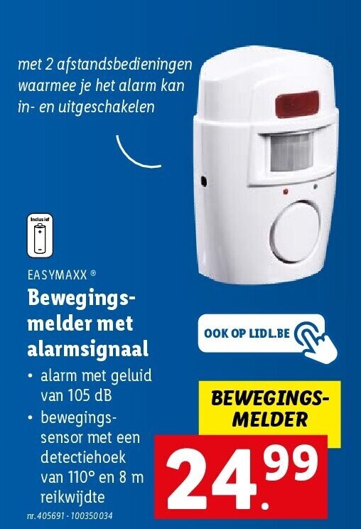 Bewegingsmelder met alarmsignaal