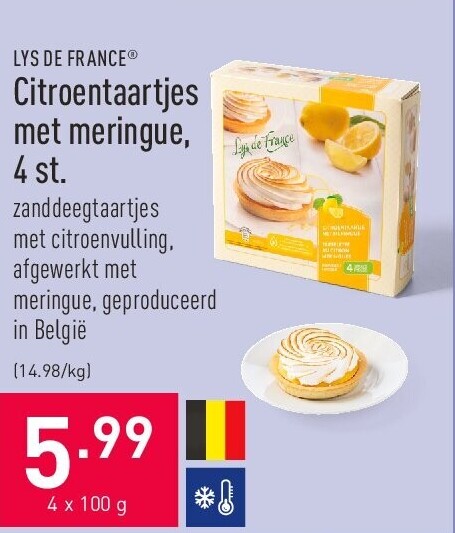 Citroentaartjes met meringue, 4 st.