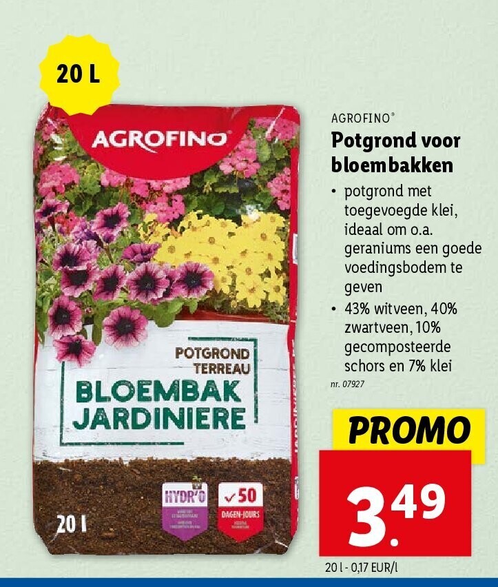 Potgrond voor bloembakken