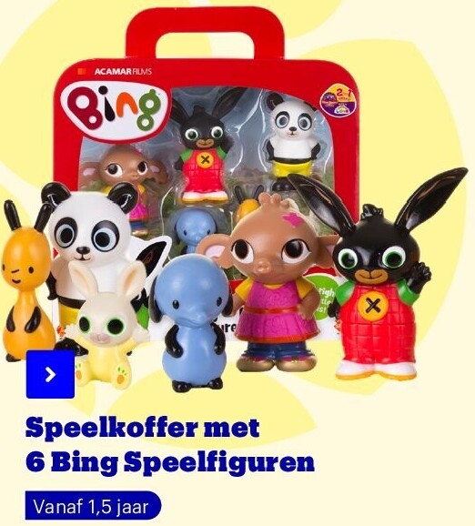 Speelkoffer met 6 Bing Speelfiguren