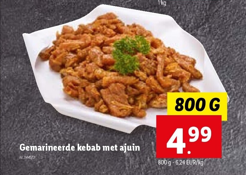 Gemarineerde kebab met ajuin