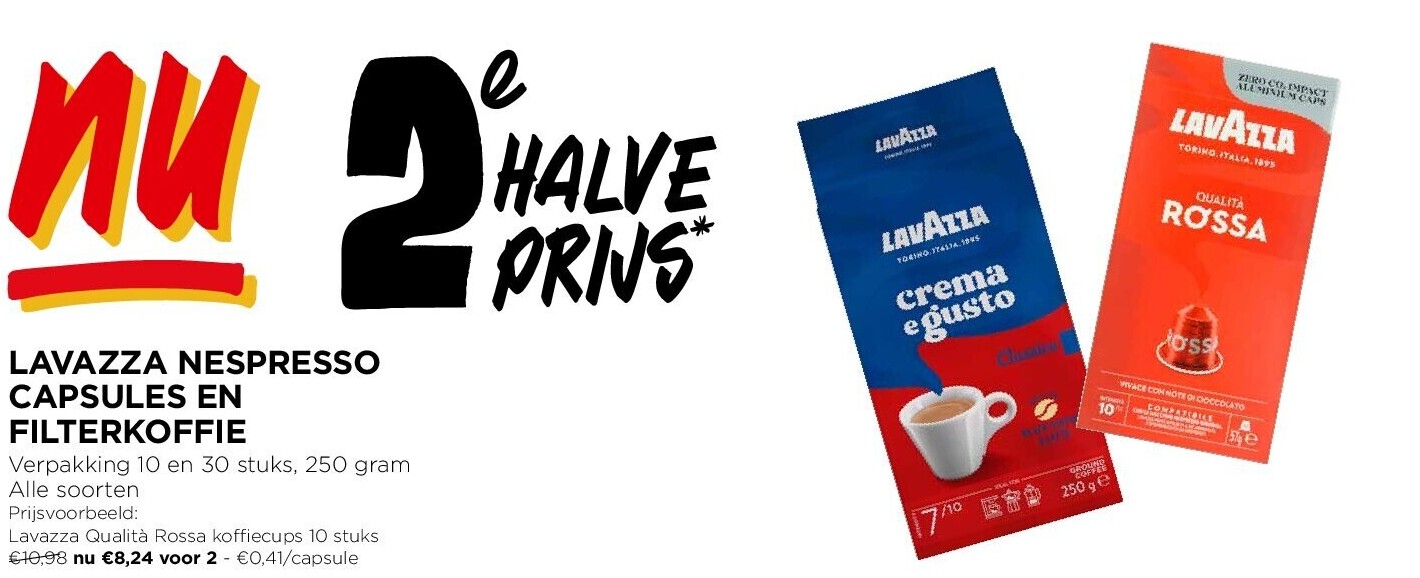 LAVAZZA NESPRESSO CAPSULES EN FILTERKOFFIE