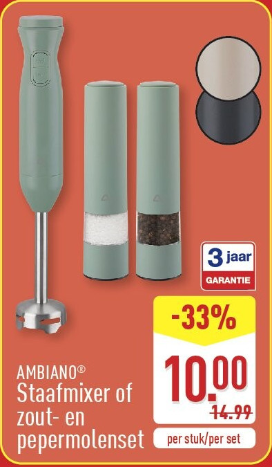 Staafmixer of zout- en pepermolenset