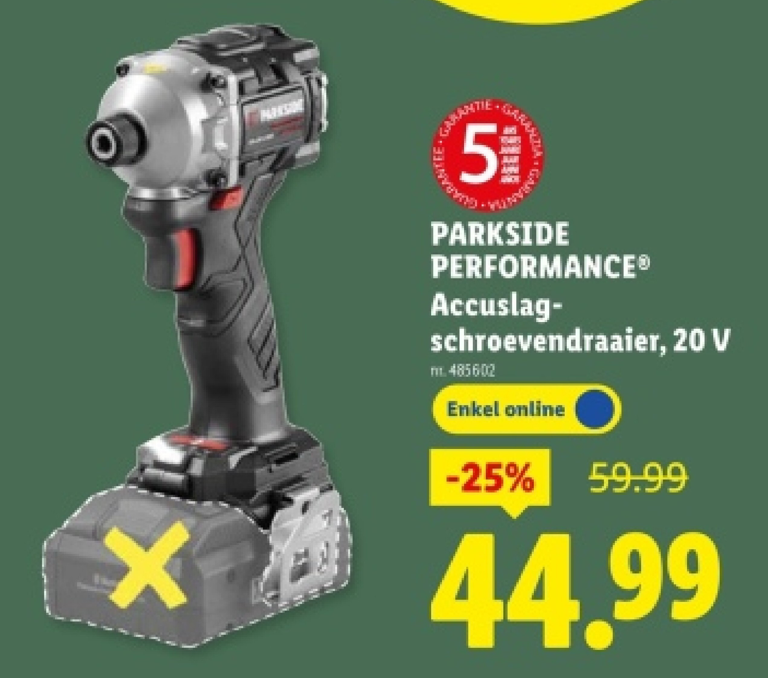 Accuslagschroevendraaier, 20 V