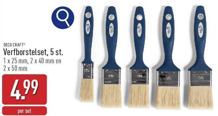 Verfborstelset, 5 st.