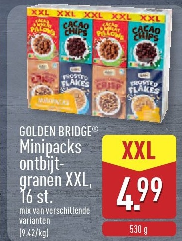 Minipacks ontbijt­ granen XXL, 16st.