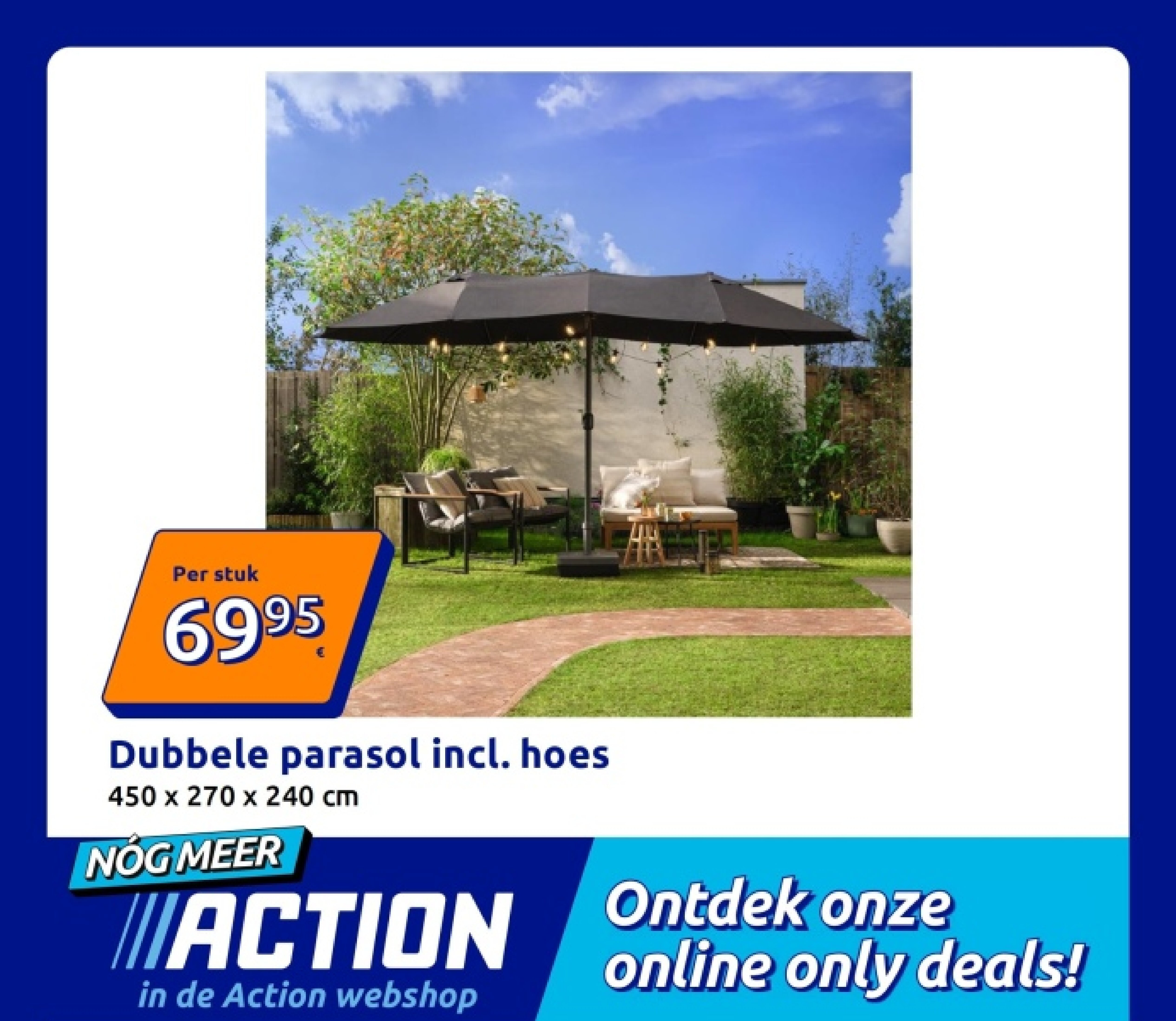 Dubbele parasol incl. hoes
