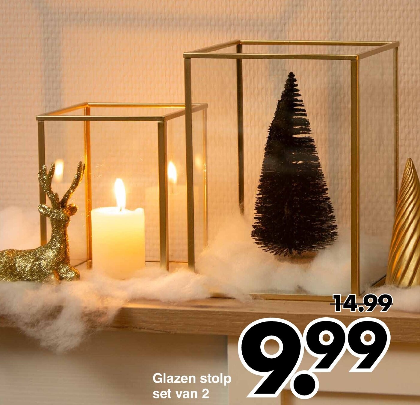 Glazen stolp set van 2