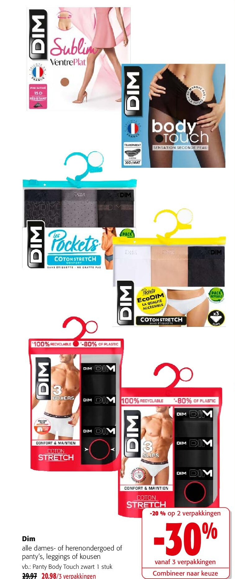 Dim Panty Body Touch zwart 1 stuk