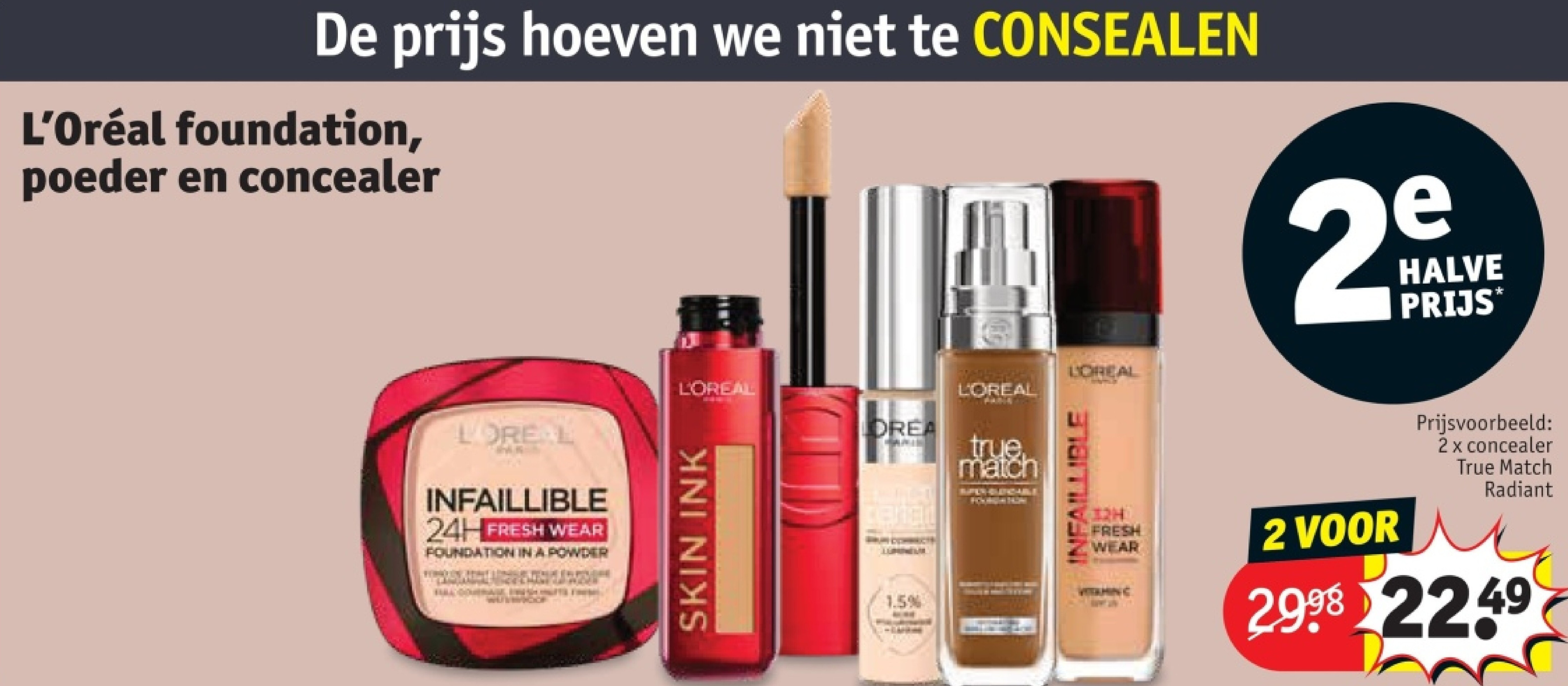 L’Oréal foundation, poeder en concealer