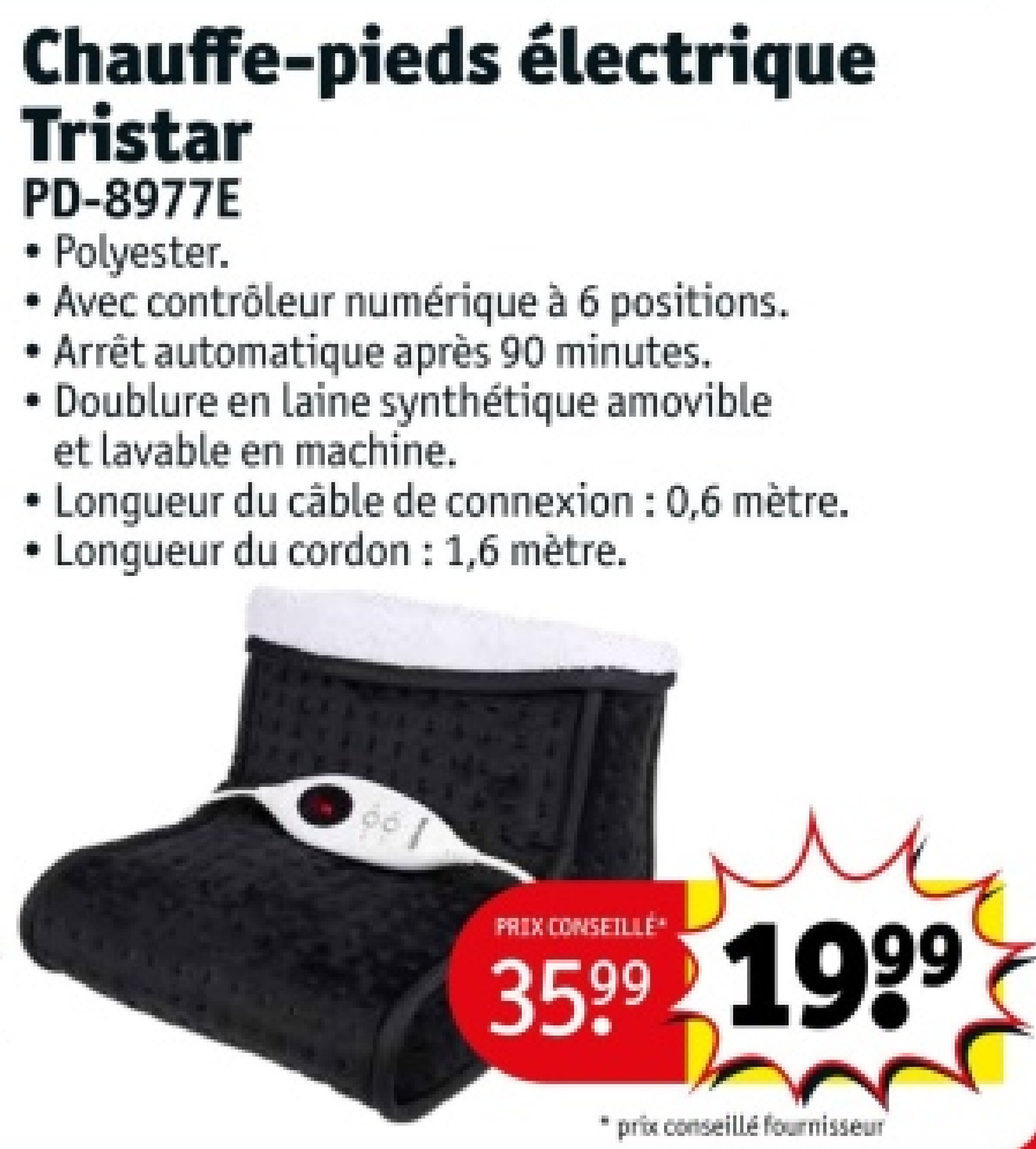 Chauffe-pieds électrique Tristar PD-8977E