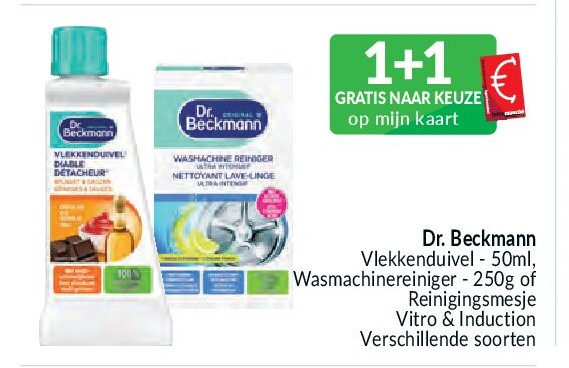 Dr. Beckmann Vlekkenduivel - 50ml / Wasmachinereiniger - 250g / Reinigingsmesje Vitro & Induction