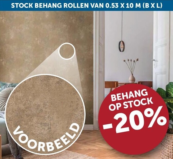 STOCK BEHANG ROLLEN VAN 0.53 X 10 M (B X L)